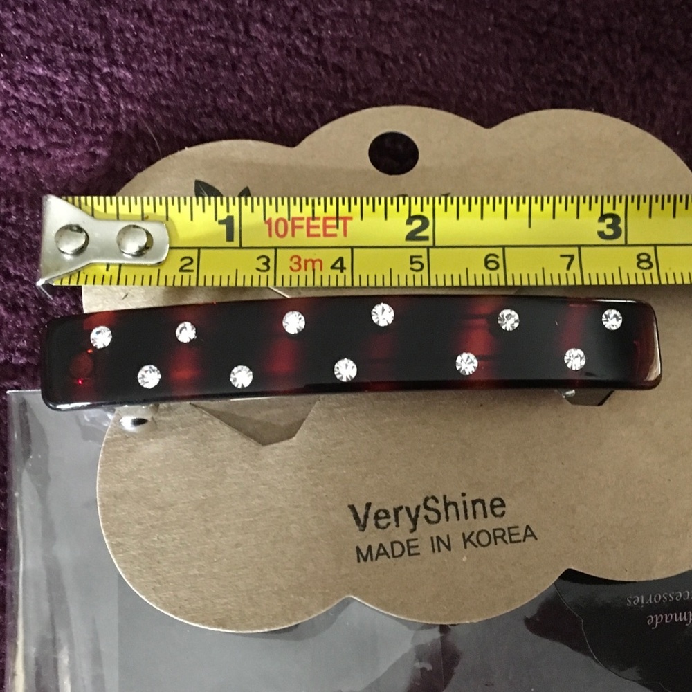 Tortoiseshell and rhinestone barrette